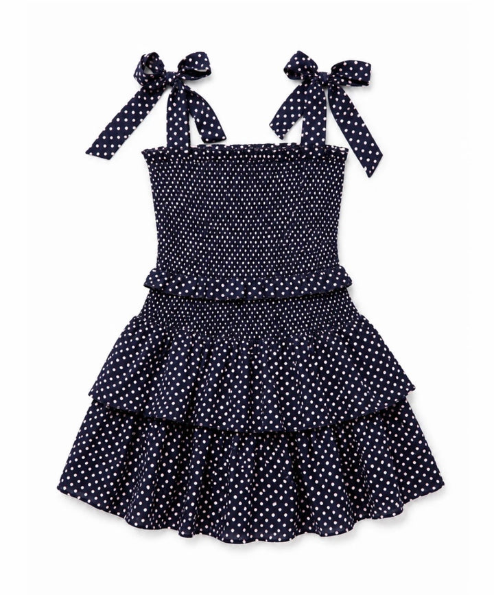 Katie J NYC  Tween Emerson Dress - Evening Blue Blush Polka Dot
