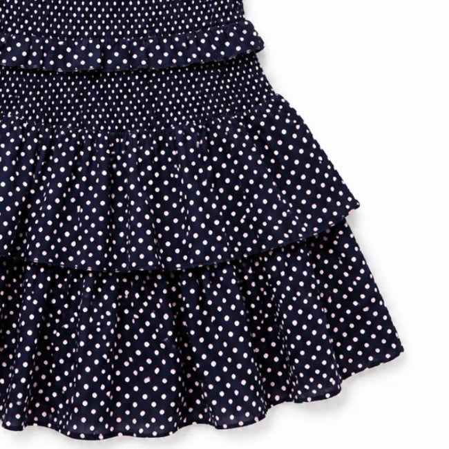 Katie J NYC  Tween Emerson Dress - Evening Blue Blush Polka Dot