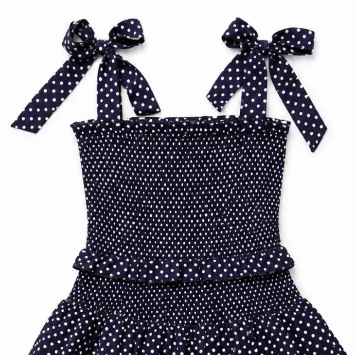 Katie J NYC  Tween Emerson Dress - Evening Blue Blush Polka Dot