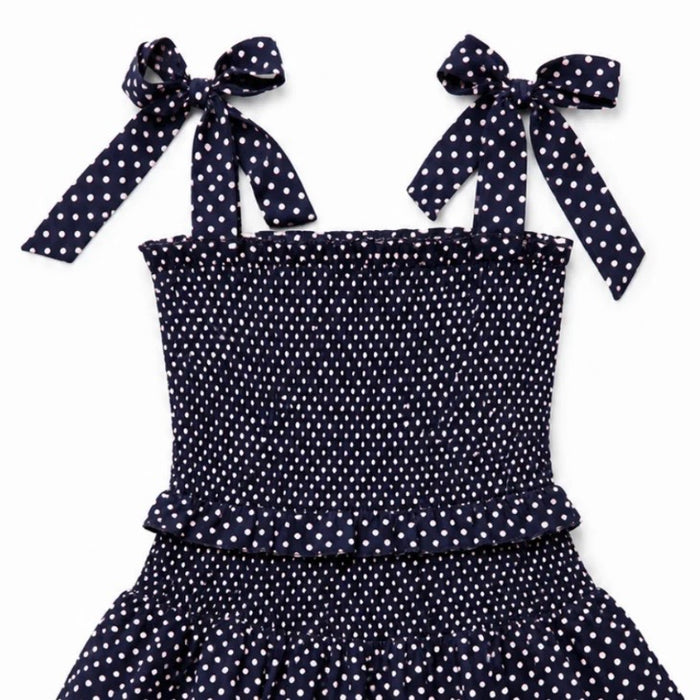 Katie J NYC  Tween Emerson Dress - Evening Blue Blush Polka Dot