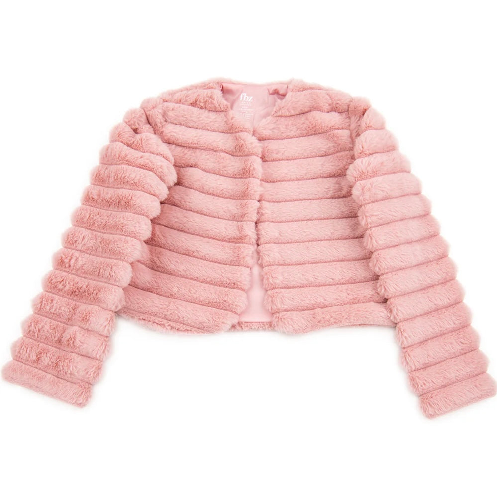 FBZ  Flowers By Zoe Girls Tween Fancy Faux Fur Jacket