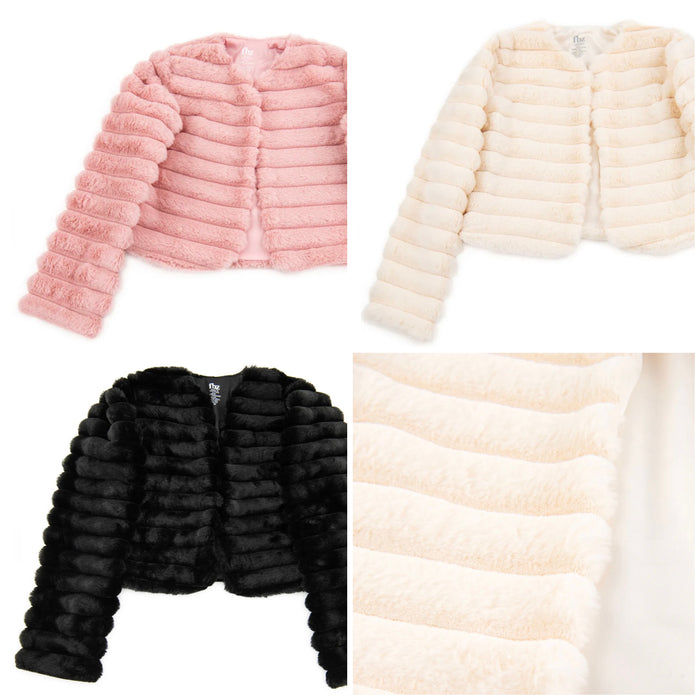 FBZ  Flowers By Zoe Girls Tween Fancy Faux Fur Jacket