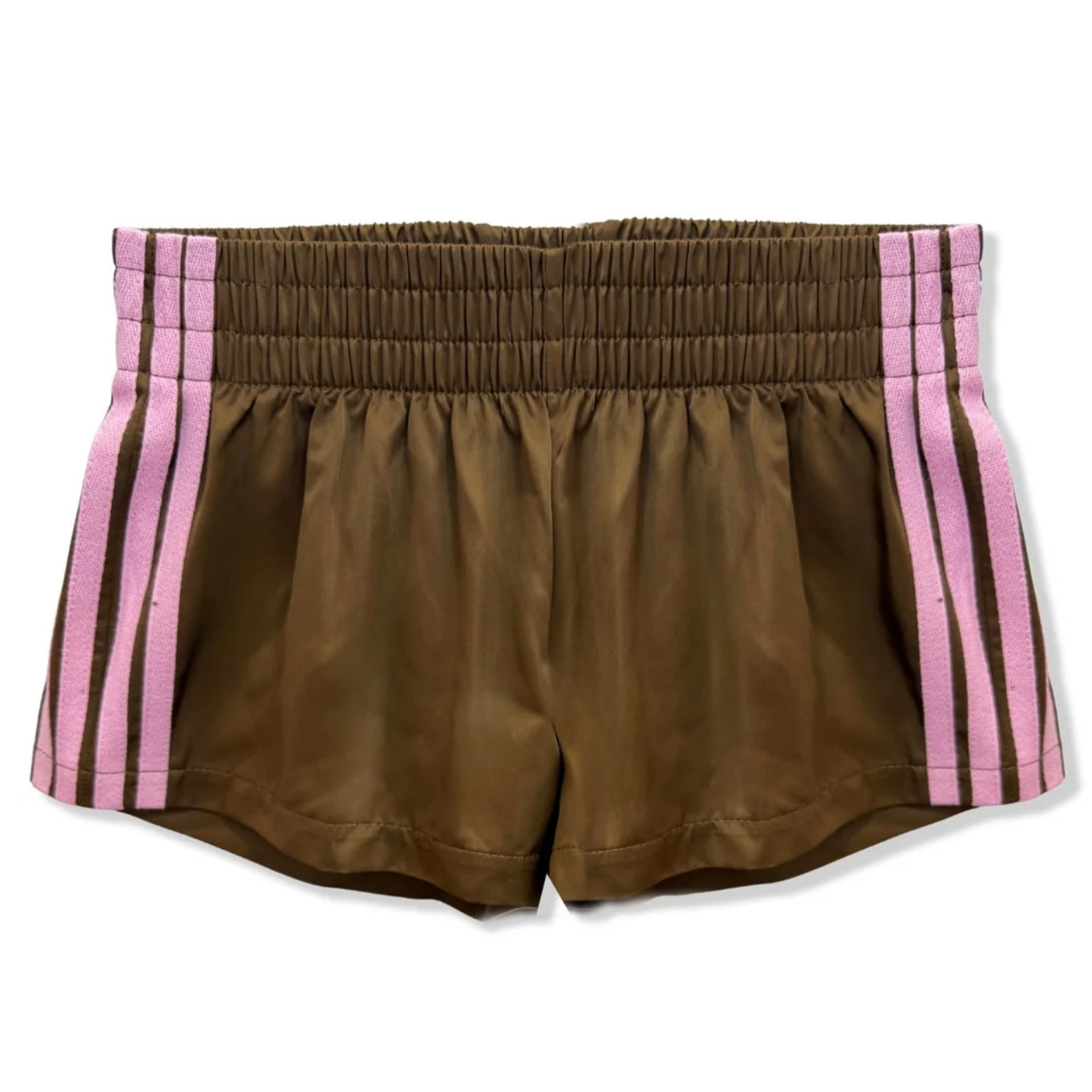Katie J NYC  Tween Jordyn Contrast Stripe Shorts - Chocolate/Pink