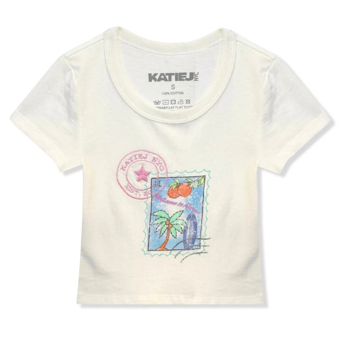 Katie J NYC  Girls Tween Miami Stamp Graphic Tee