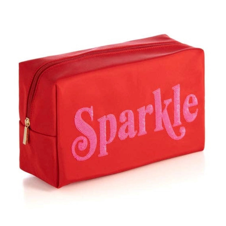 Sparkle Cosmetic Pouch - Large Red
