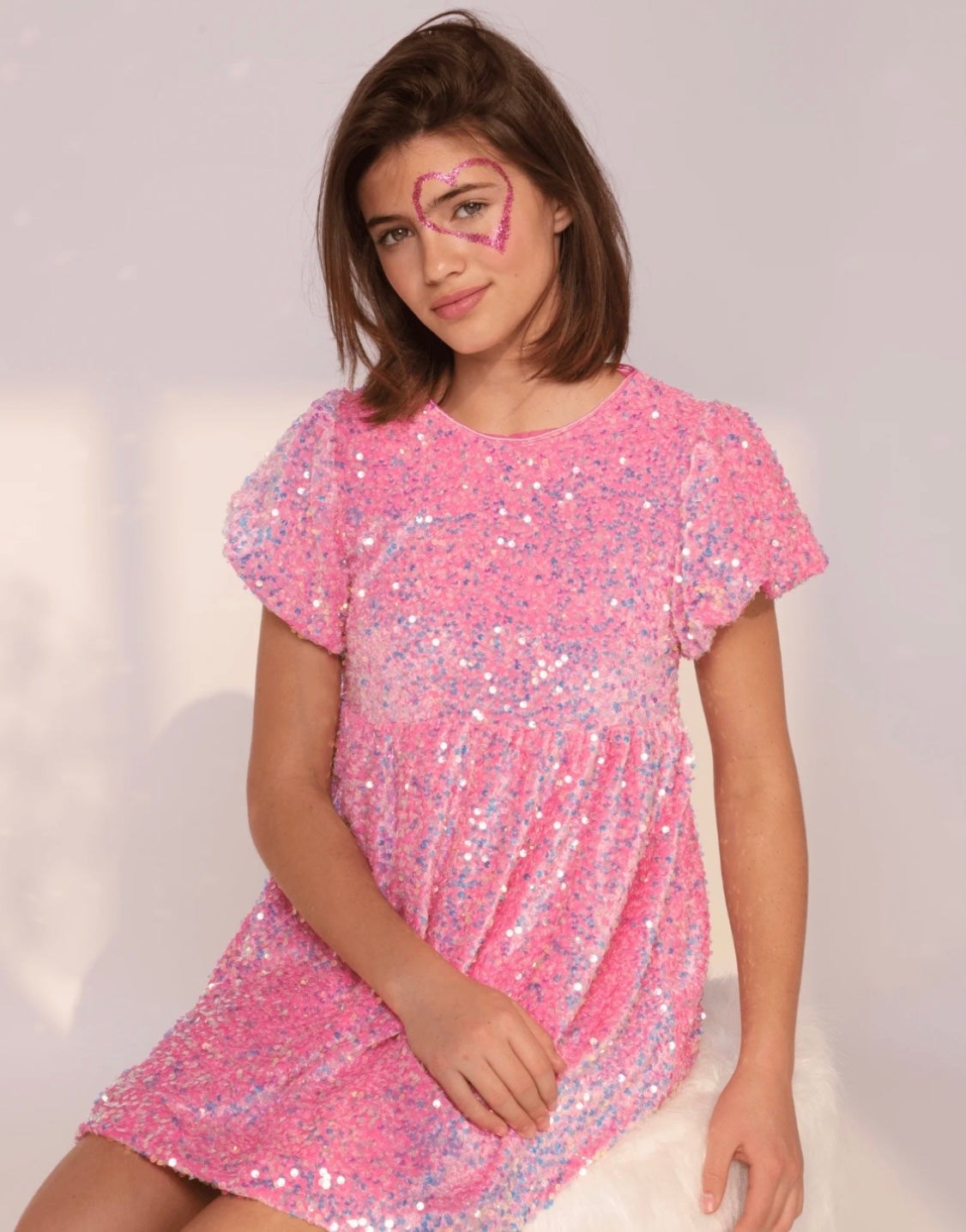 Lola & The Boys Pretty in Pink Sequin Sparkle Dress – I Love Sweet Treatz
