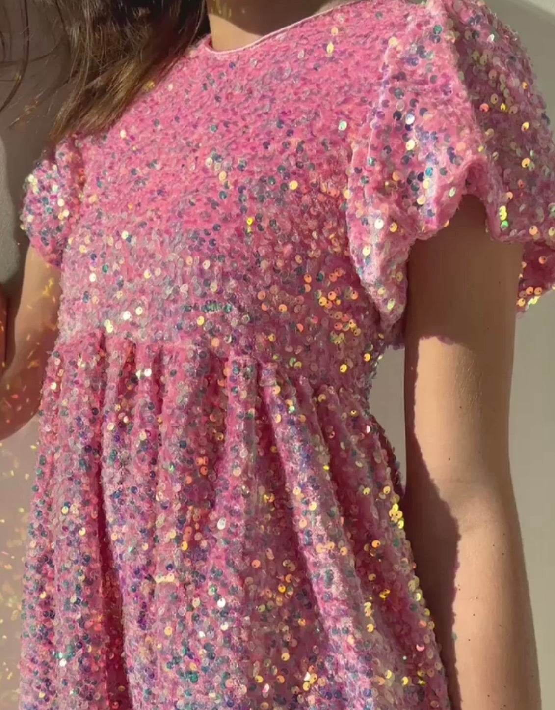 Lola & The Boys Pretty in Pink Sequin Sparkle Dress