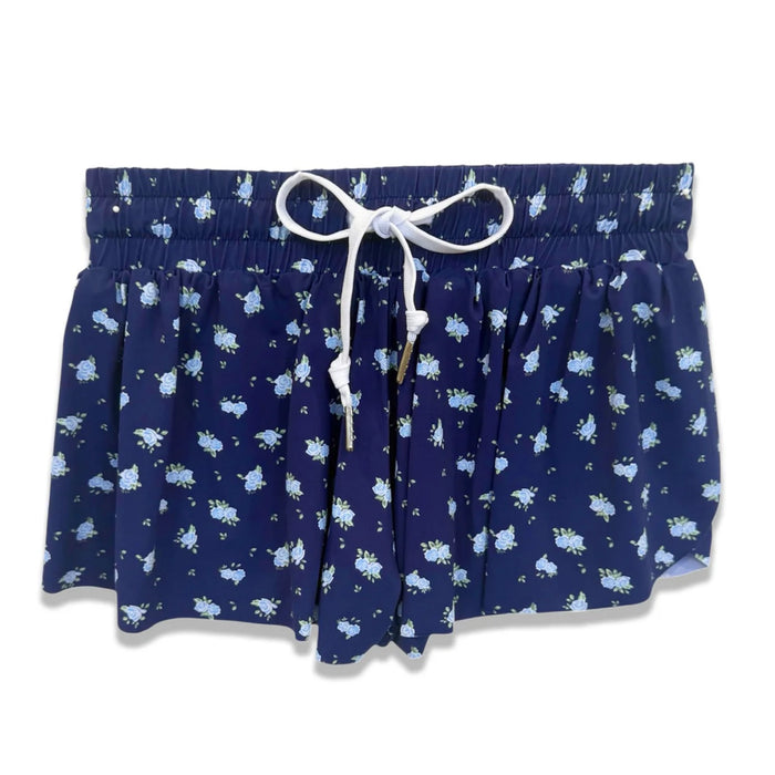 Katie J NYC  Tween Farrah Shorts - Navy Rose Ditsy