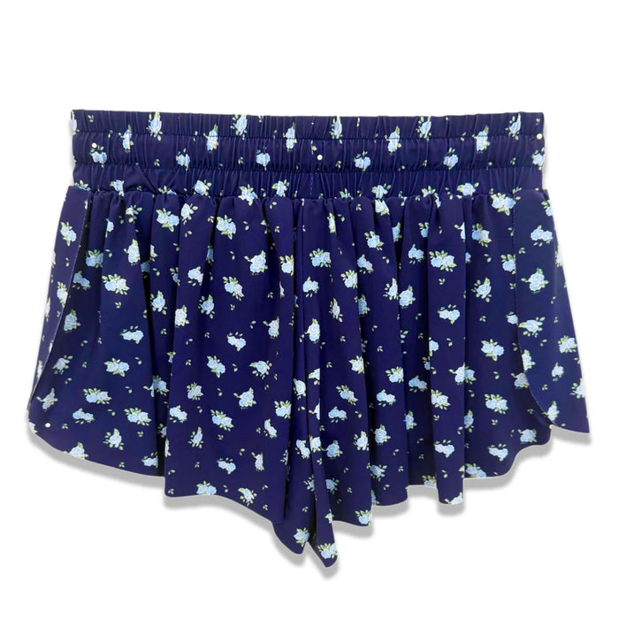 Katie J NYC  Tween Farrah Shorts - Navy Rose Ditsy