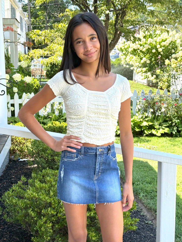 Katie J NYC  Girls Tween Maizie Ruched Tank