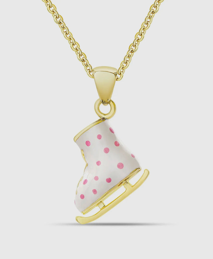 3D Ice Skate Pendant Necklace