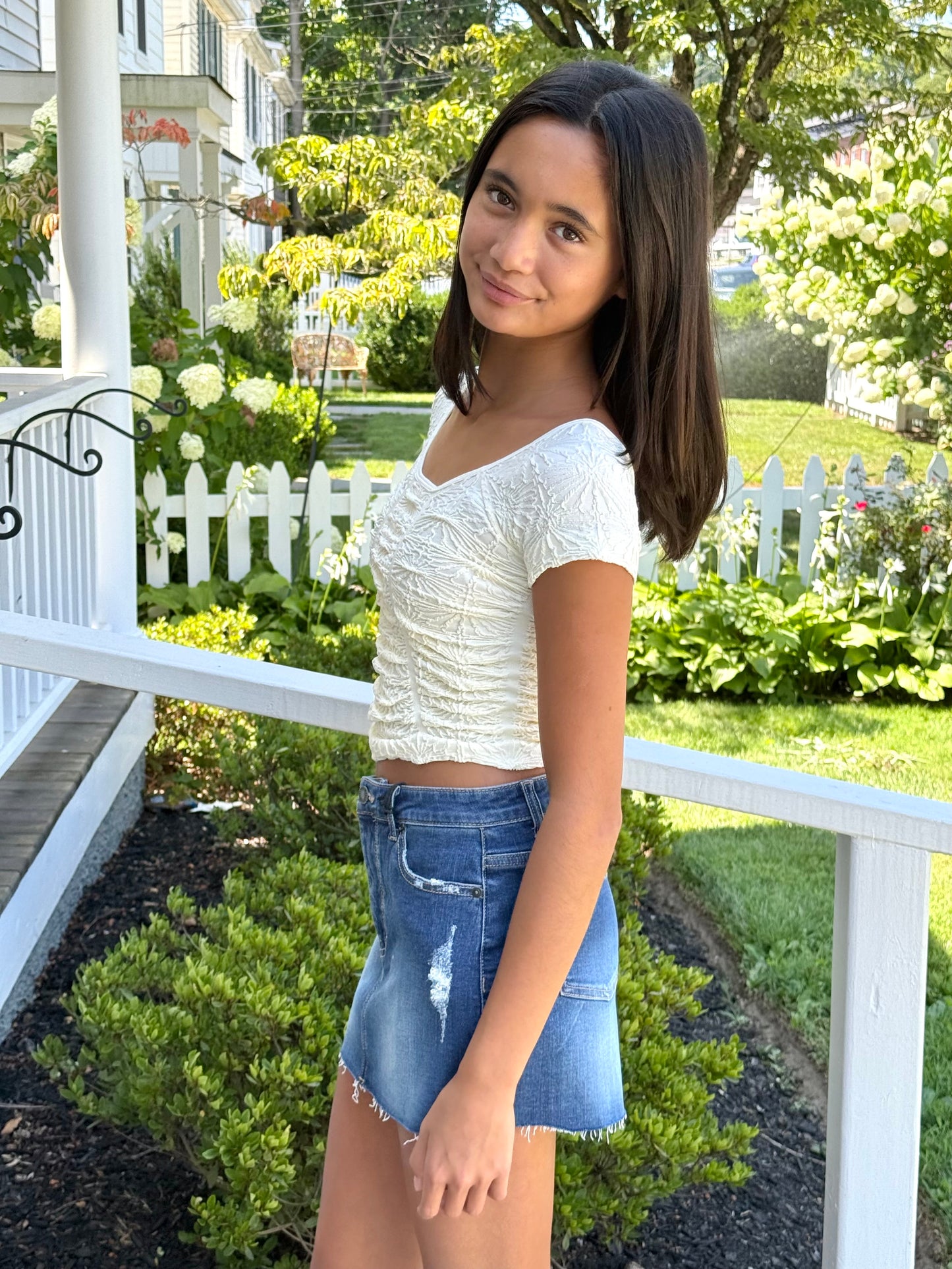 Katie J NYC  Girls Tween Maizie Ruched Tank