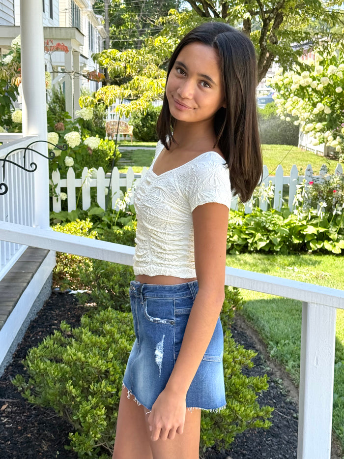 Katie J NYC  Girls Tween Maizie Ruched Tank