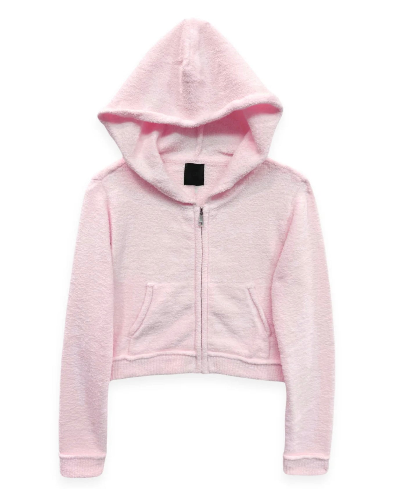 Katie J NYC Juniors Parker Comfy Zip Hoodie Top - Baby Pink, Baby Blue & Winter White