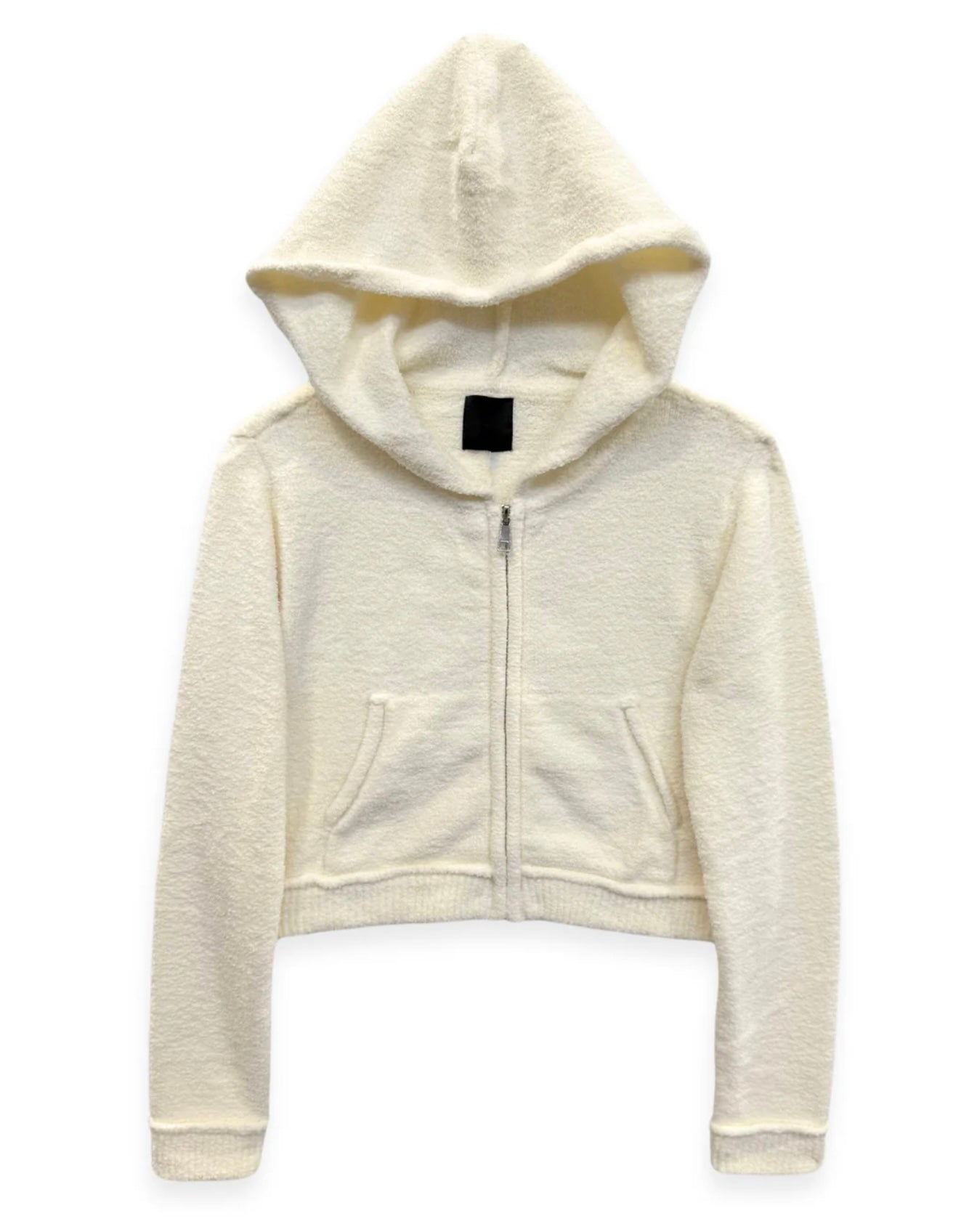 Katie J NYC Juniors Parker Comfy Zip Hoodie Top - Baby Pink, Baby Blue & Winter White