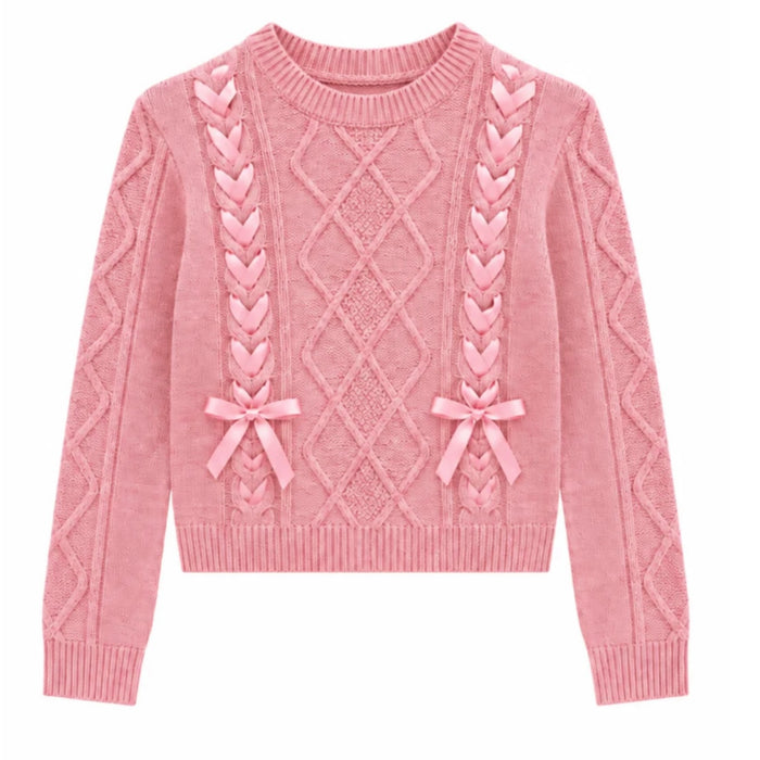 Katie J NYC Girls Tween Monroe Sweater - Baby Pink