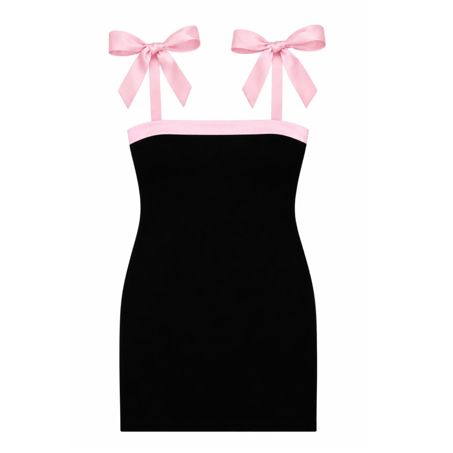 Katie J NYC TWEEN EDELINE CONTRAST TIE SHOULDER DRESS - Black/ Baby Pink