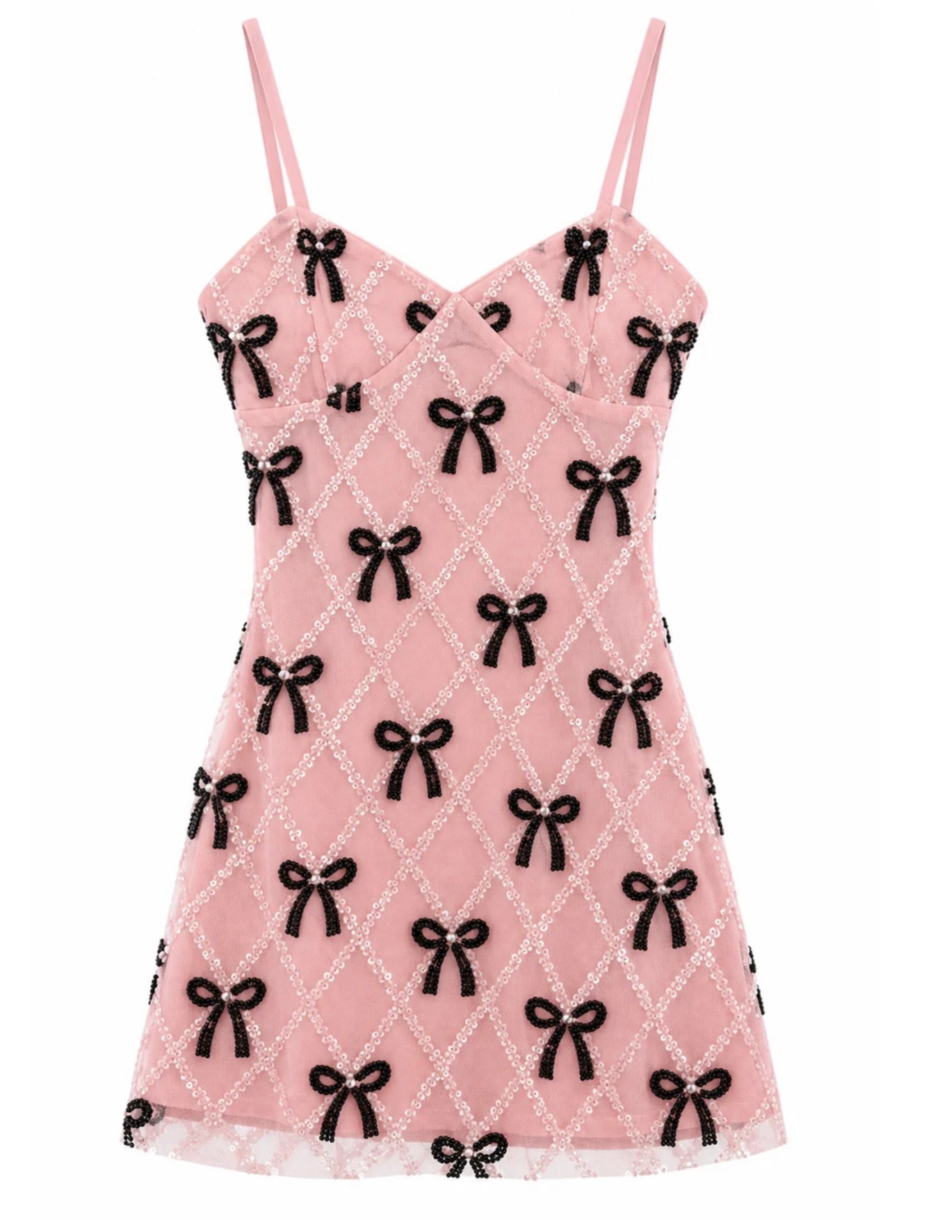Katie J NYC TWEEN ETTA COUTURE DRESS - Pink/Black Bows