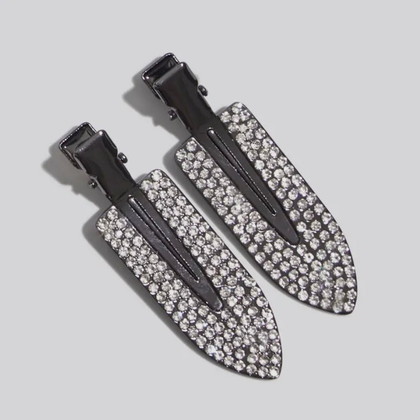 Kitsch Metal Rhinestone Creaseless Clips 2pc Set