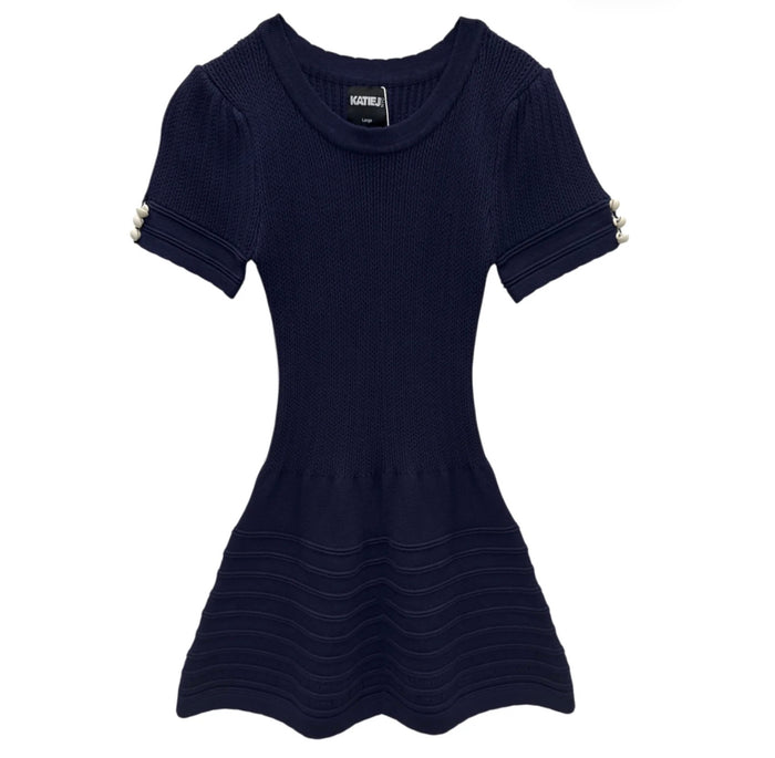 Katie J NYC  Girls Tween Abigail Dress - Cream/ Black/ Blush/ Evening Blue