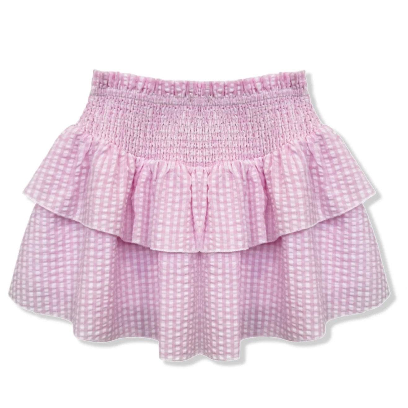 Katie J NYC  Girls Tween Brooke Skirt - Baby Pink Seersucker