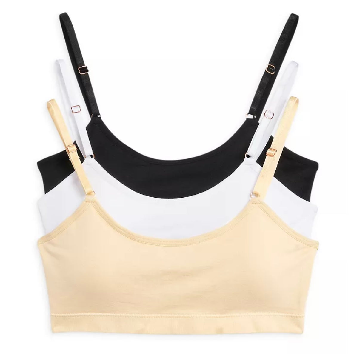 Pack Of 3 Women's Cami Crop Top Bralettes Sports Bra, Pack Of