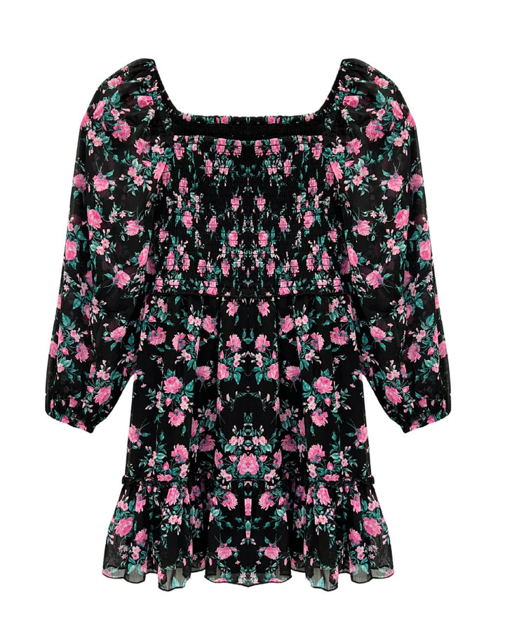 Katie J NYC  Tween Molly Dress - Black & Pink Floral