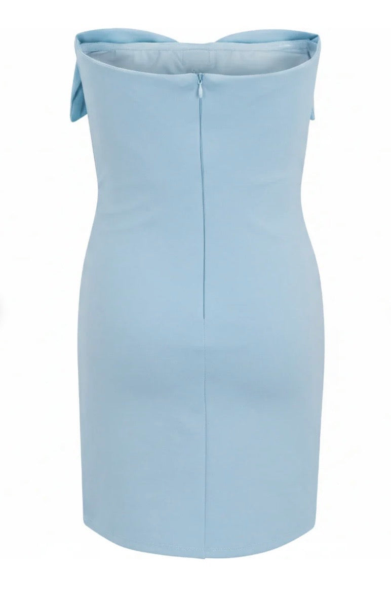 Gold Rush NYC Teddie Bow Dress - Sky Blue