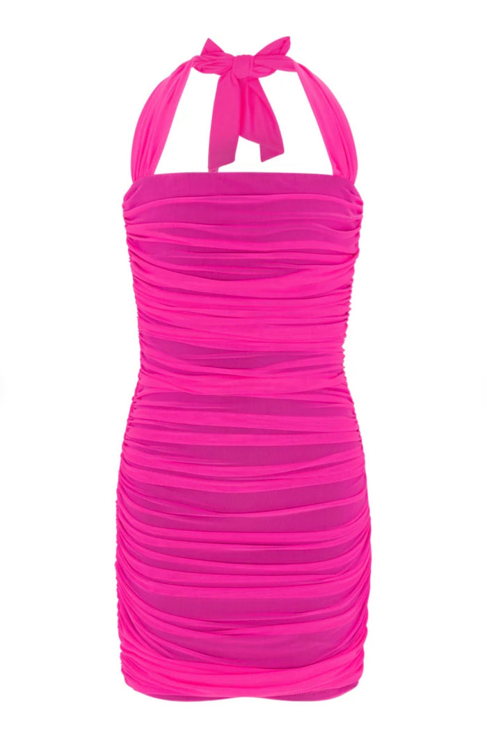Gold Rush NYC Radiant Pink Mesh Mia Dress