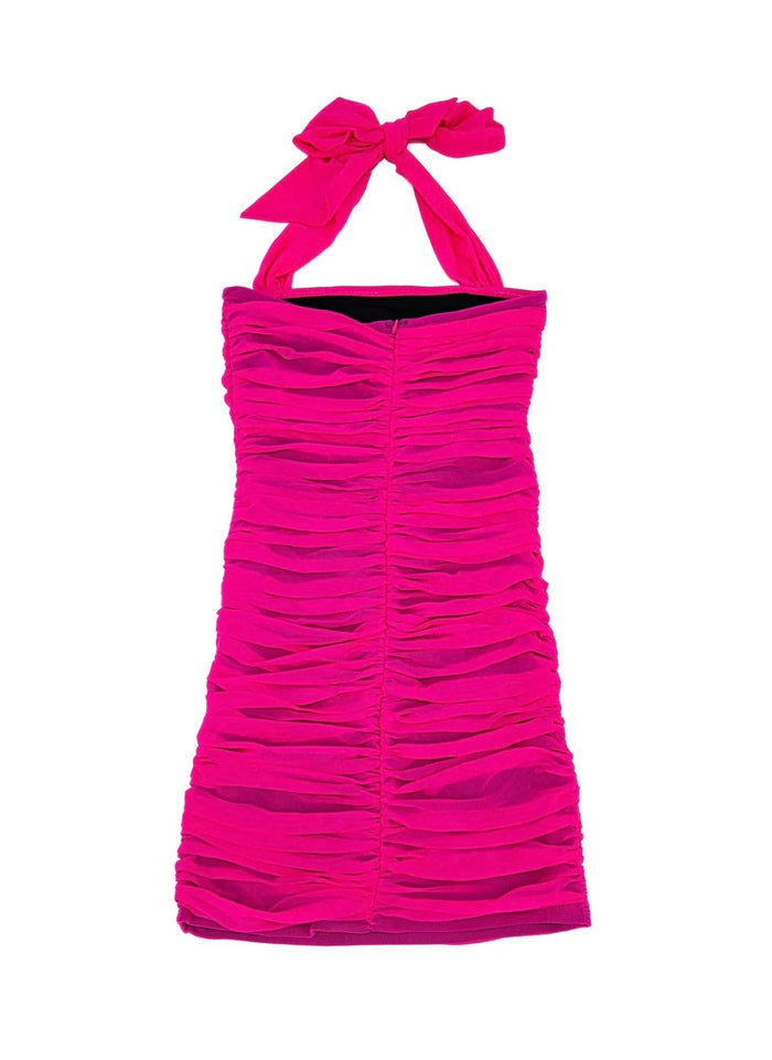 Gold Rush NYC Radiant Pink Mesh Mia Dress