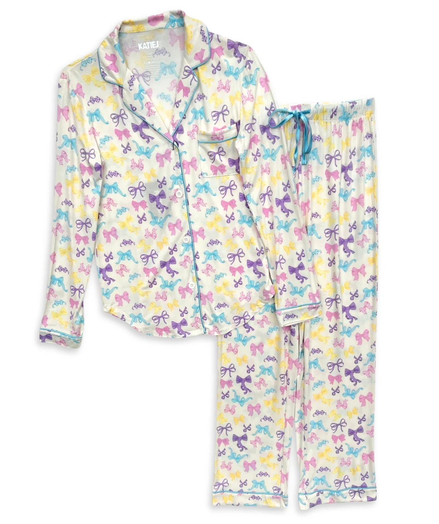 Katie J NYC  Junior Maia Pant Lounge Set - Pastel Bows