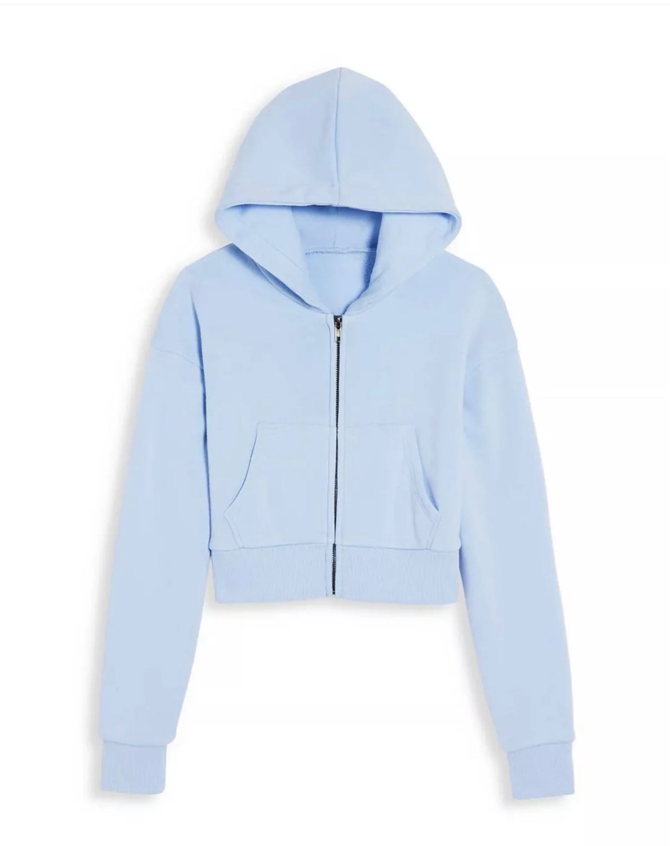 Katie J NYC  Tween Dylan Cropped Zip Hoodie - Baby Blue