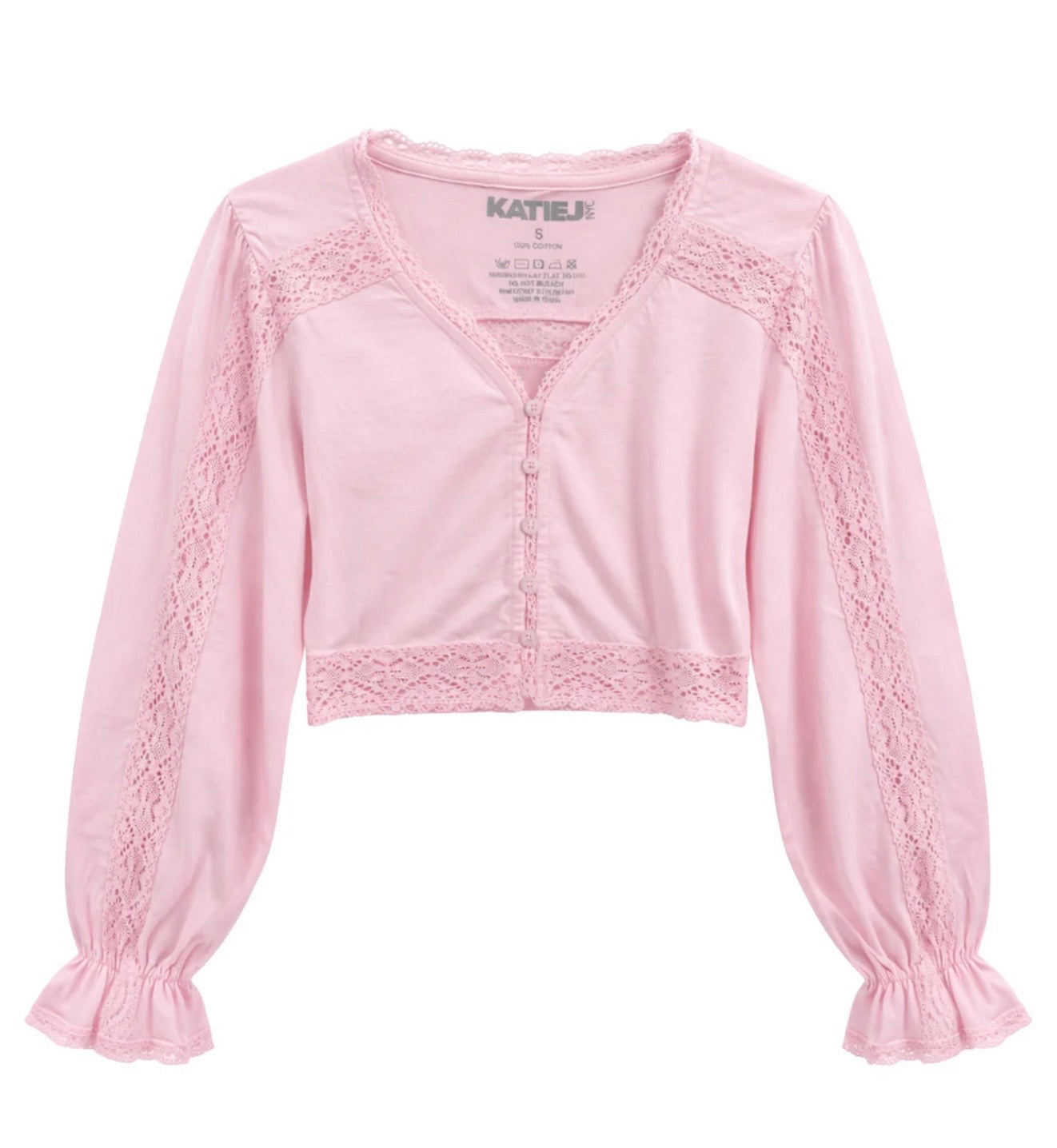 Katie J NYC  Girls Tween Addie Lace Trim Top