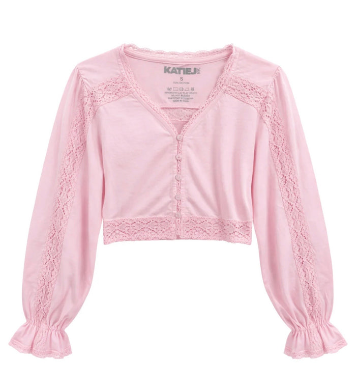 Katie J NYC  Girls Tween Addie Lace Trim Top
