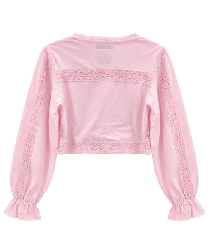 Katie J NYC  Girls Tween Addie Lace Trim Top