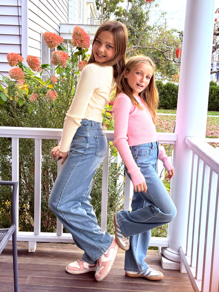 Katie J NYC  Girls Tween Jeannie - Oatmeal / Baby Pink / Black