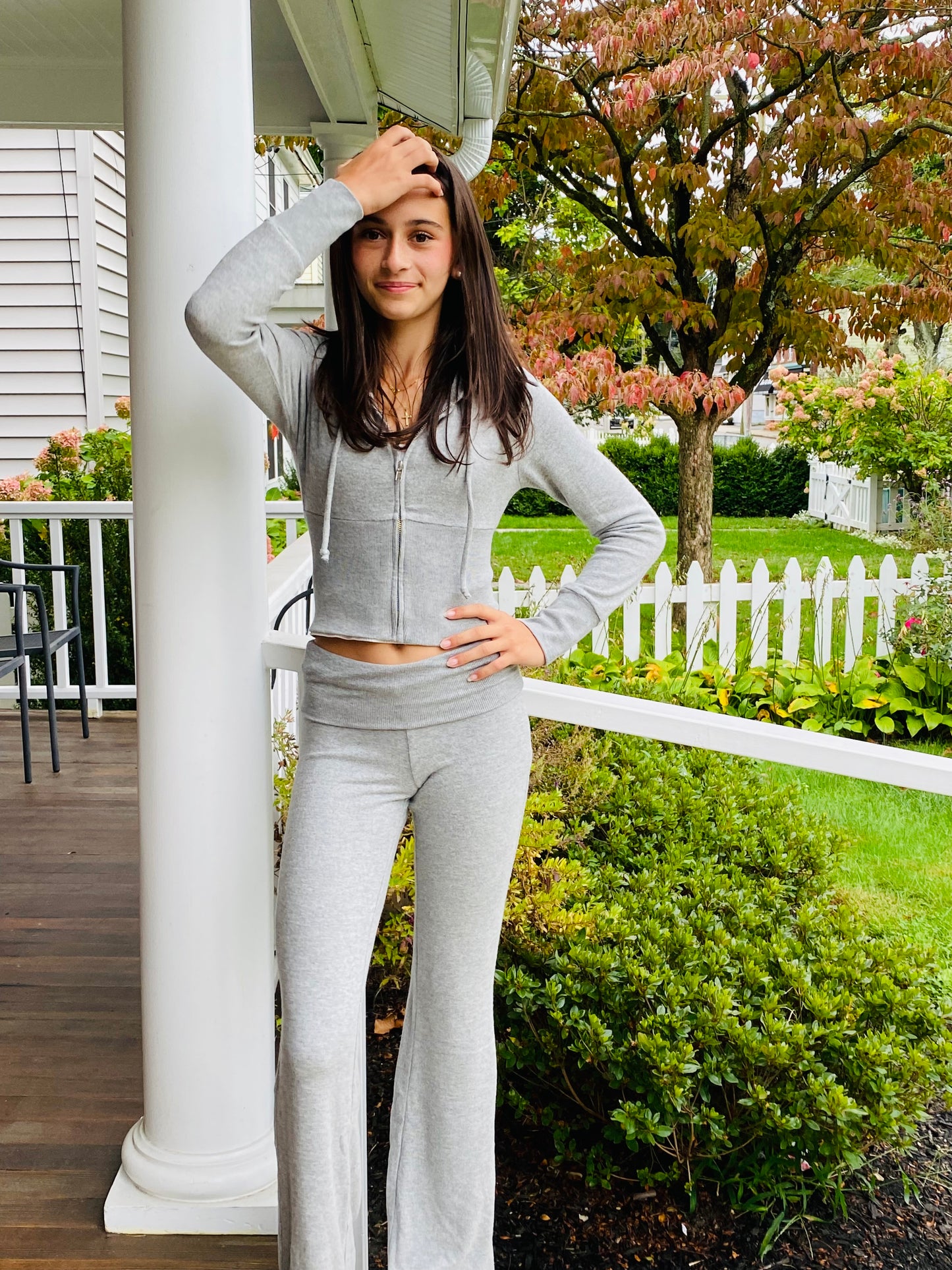 Katie J NYC Junior Drew Hacci Zip Hoodie & Pant - Grey & Navy