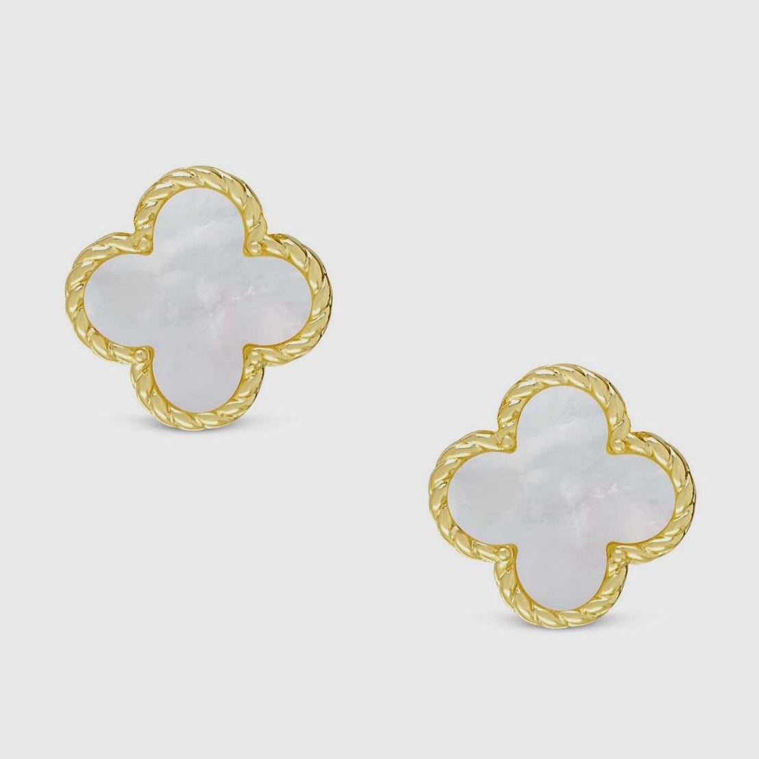 Clover, Mother Of Pearl, 18k Gold, Plated