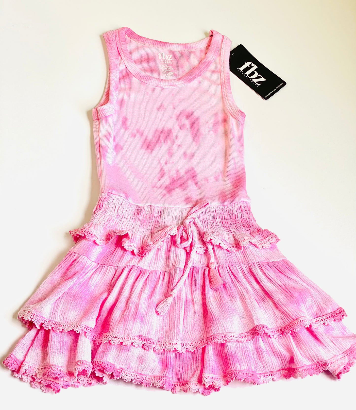 FBZ Flowers by Zoe Girls 4-6X Pink Smoke Tie Dye Dress