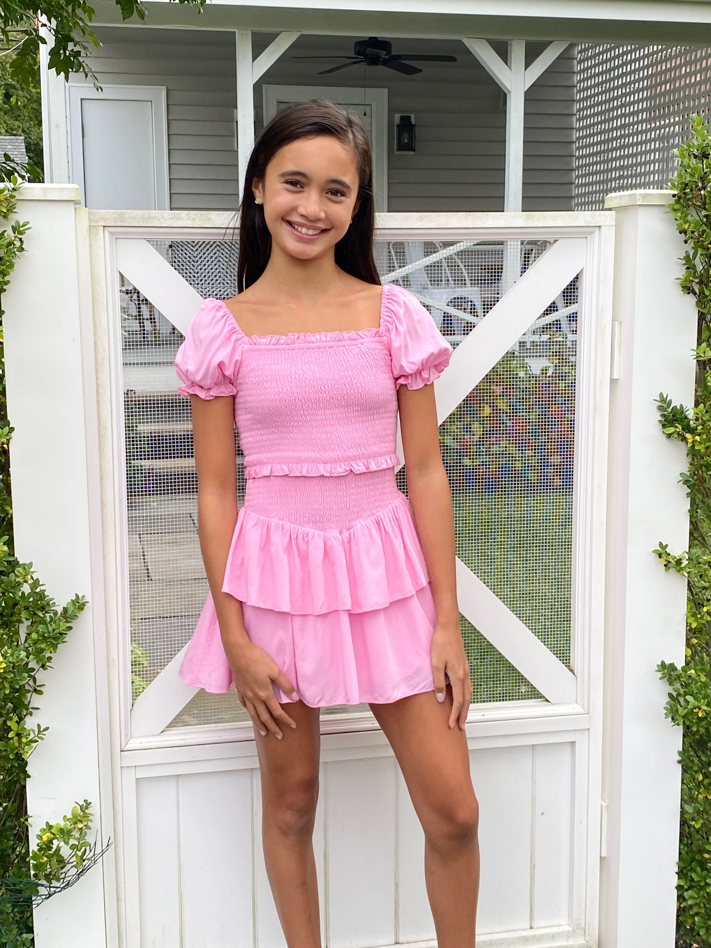 Katie J NYC Girls Tween Lainey Print Dress Pink