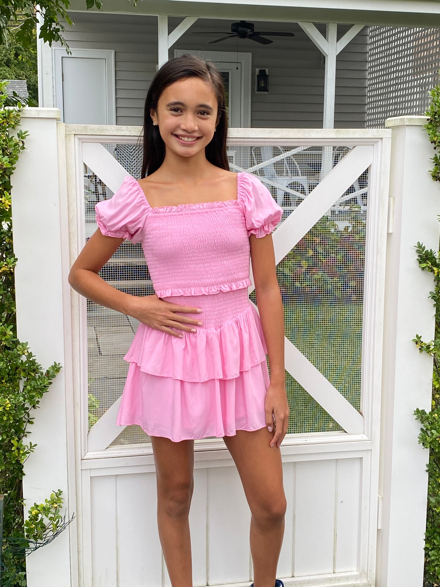 Katie J NYC  Girls Tween Lainey Print Dress - Pink