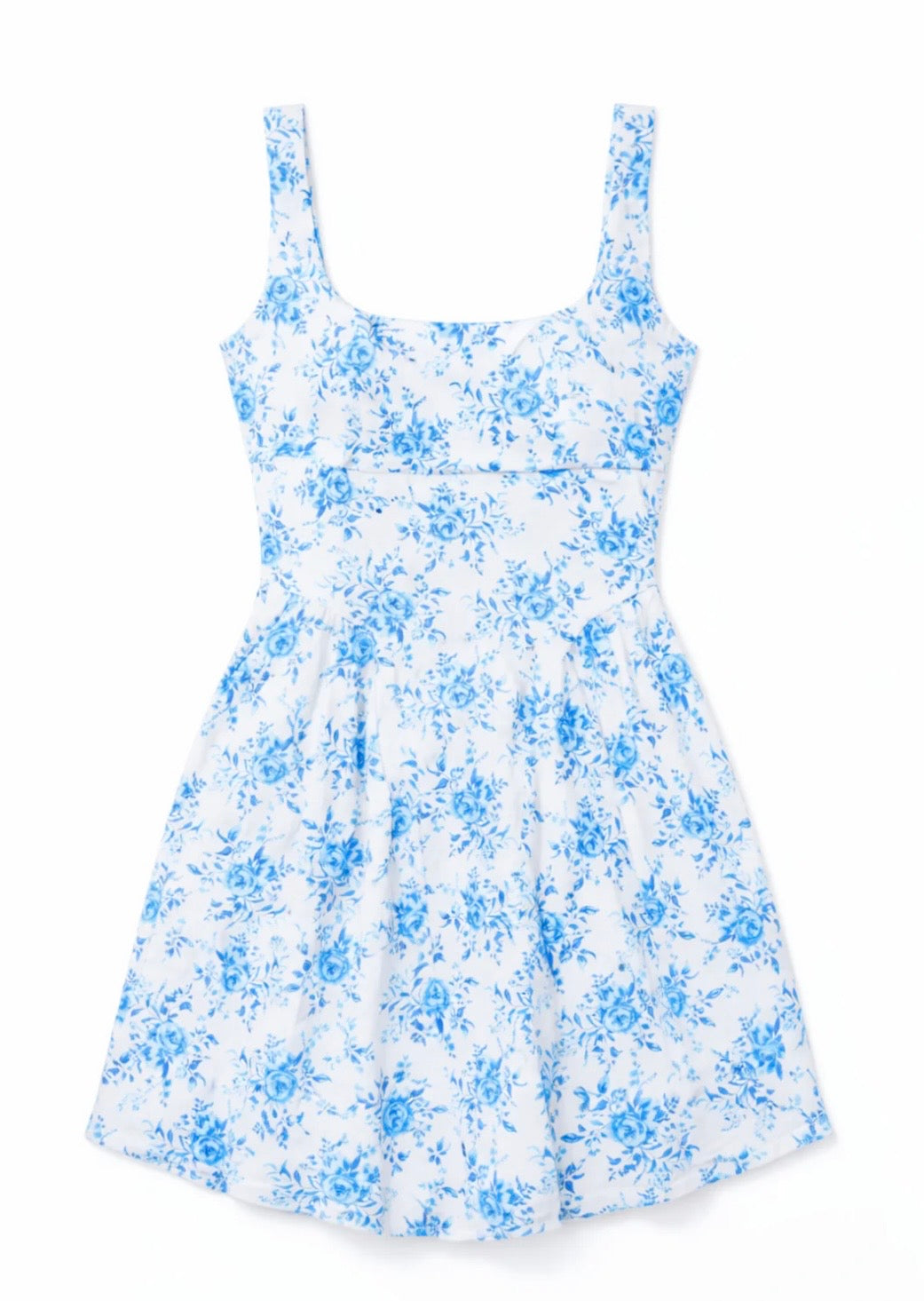 Katie J NYC Tween Brenna Dress - Printed Linen Blue Rose Bouquet