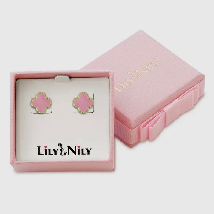 Clover Stud Earrings - Pink