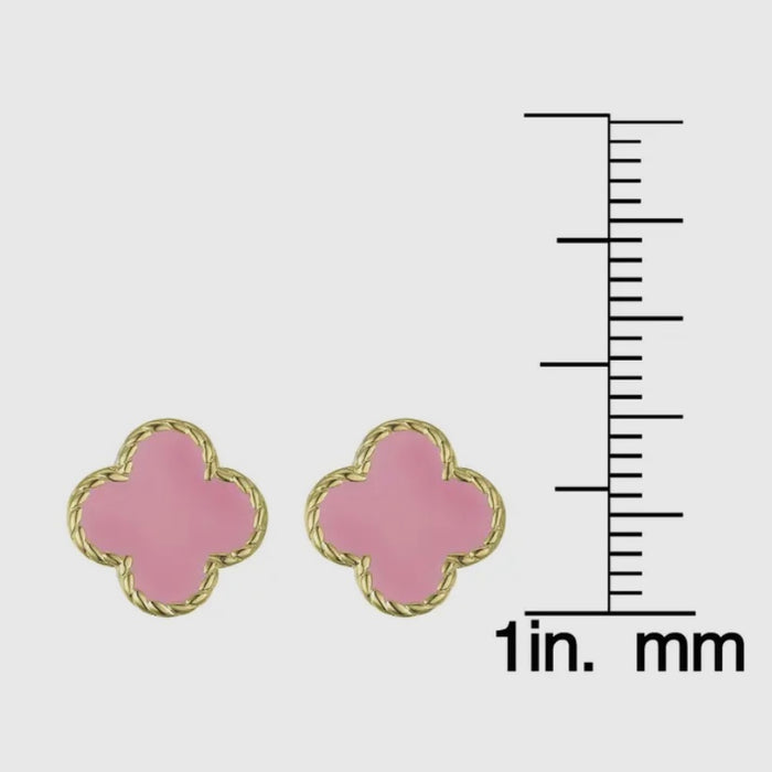 Clover Stud Earrings - Pink