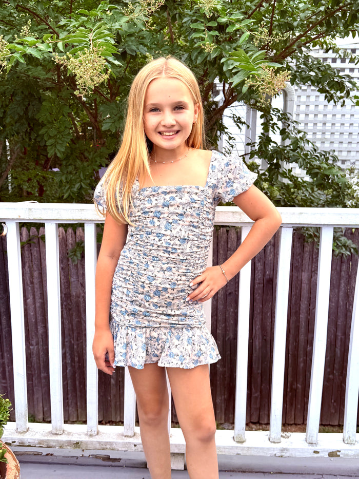 Katie J NYC  Girls Tween Ariel Dress - Blue Bunches