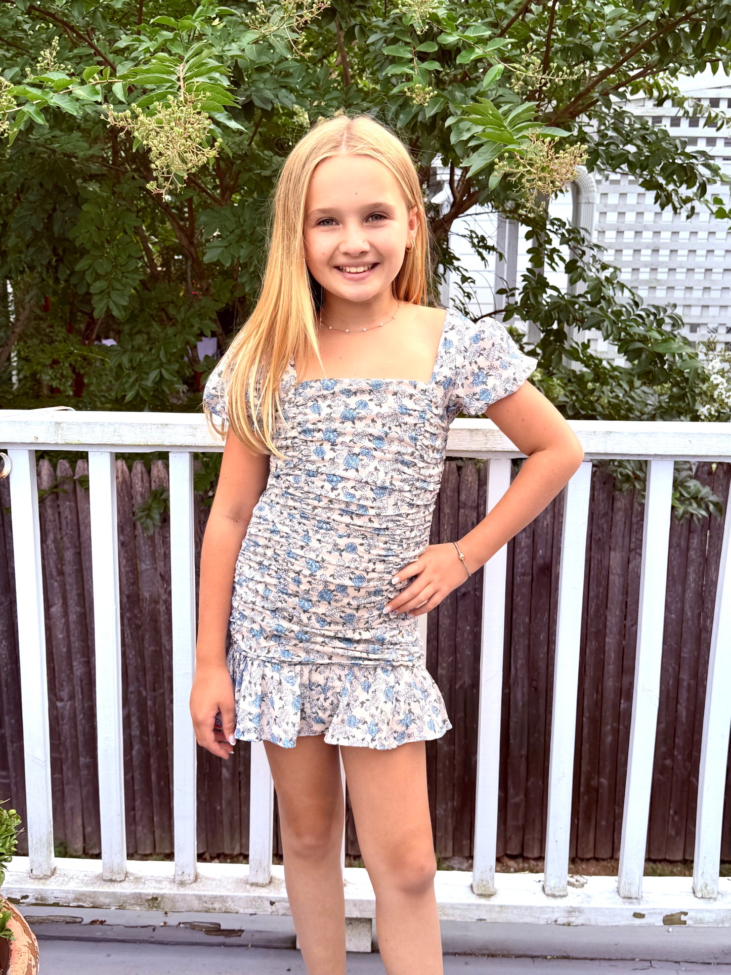 Katie J NYC  Girls Tween Ariel Dress - Blue Bunches
