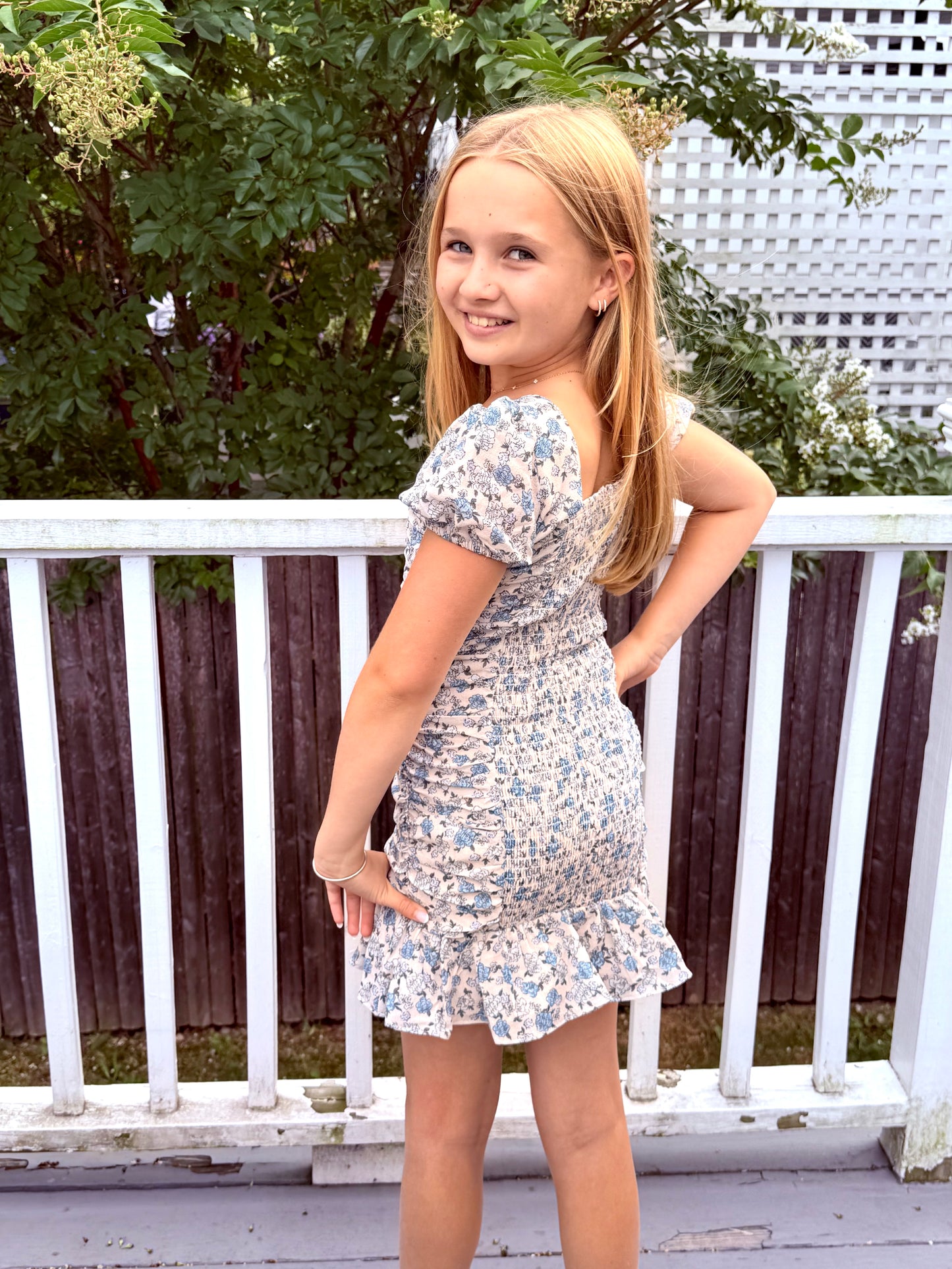 Katie J NYC  Girls Tween Ariel Dress - Blue Bunches