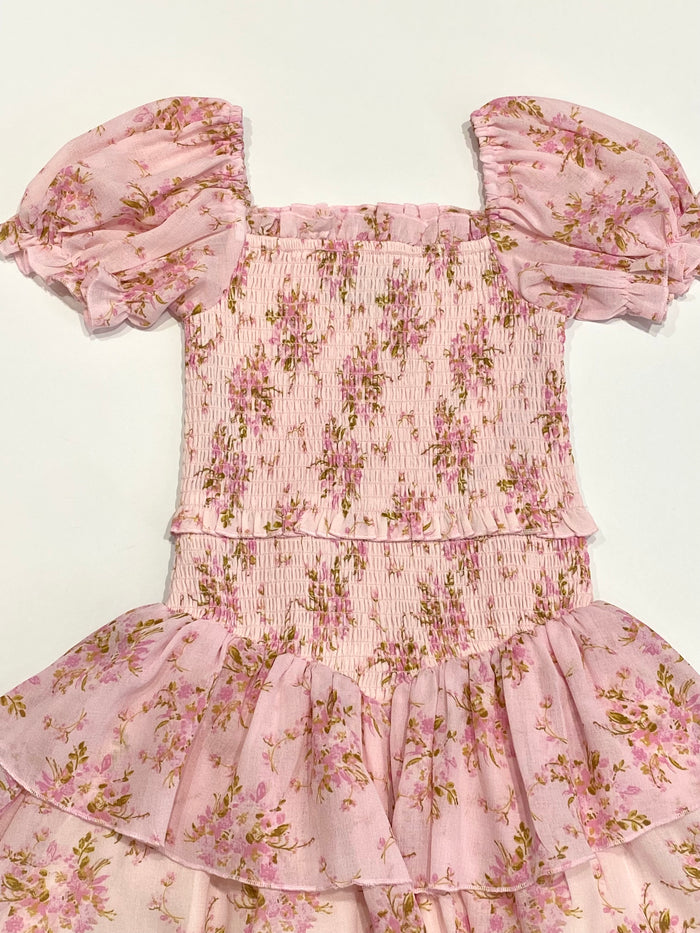 Katie J NYC  Girls Tween Lainey Print Dress - Pink Bouquet