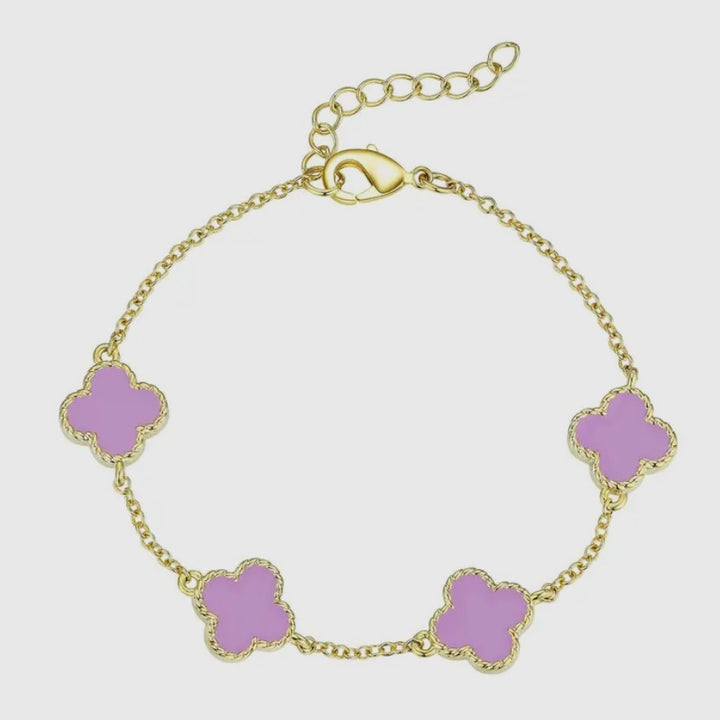 Clover Bracelet - Purple