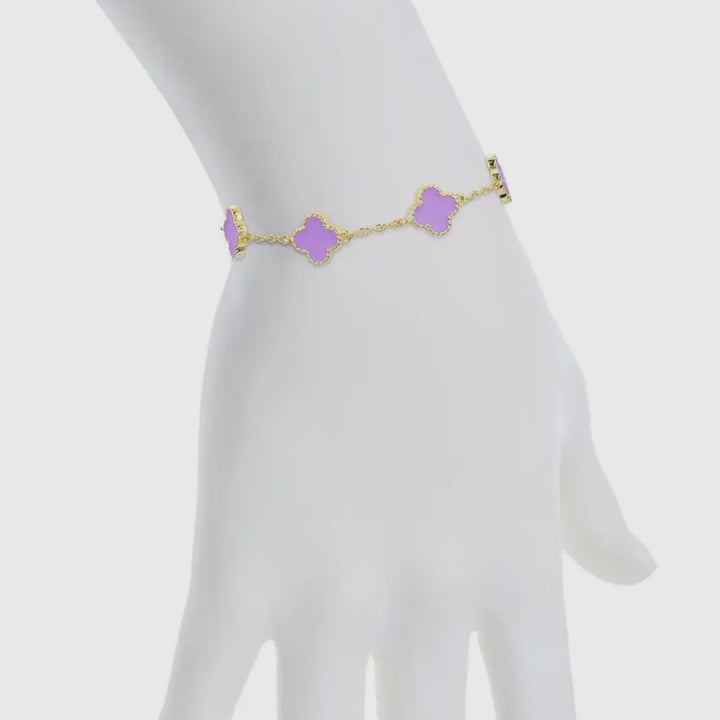 Clover Bracelet - Purple